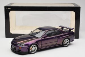 Nissan Skyline GT-R R34 V-Spec Midnight Fialový AUTOart 1:18 77305 Kov – obrázok 8 z 8