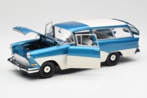 Opel Rekord P1 Caravan Modrá Metalíza Minichamps 1:18 180043210 Kov – obrázok 2 z 8
