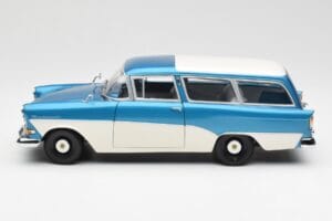 Opel Rekord P1 Caravan Modrá Metalíza Minichamps 1:18 180043210 Kov – obrázok 4 z 8