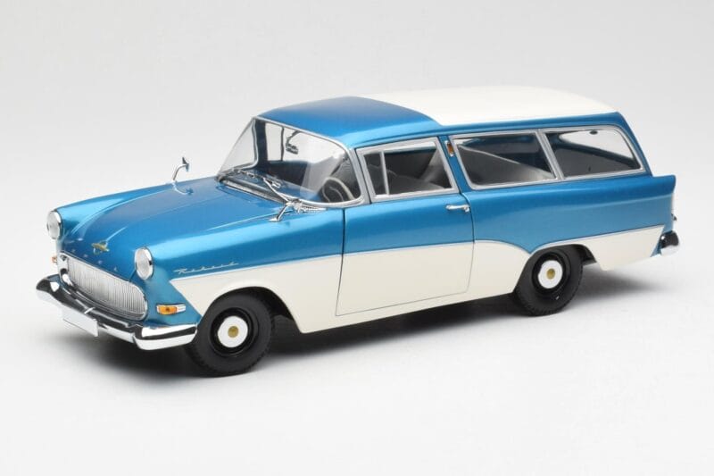 Opel Rekord P1 Caravan Modrá Metalíza Minichamps 1:18 180043210 Kov