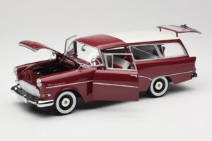 Opel Rekord P1 Caravan Červený Minichamps 1:18 180043211 Kov – obrázok 2 z 8