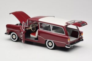Opel Rekord P1 Caravan Červený Minichamps 1:18 180043211 Kov – obrázok 5 z 8
