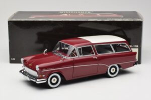 Opel Rekord P1 Caravan Červený Minichamps 1:18 180043211 Kov – obrázok 8 z 8