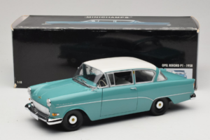Opel Rekord P1 Tyrkysová Modrá Minichamps 1:18 180043200 Kov – obrázok 8 z 8