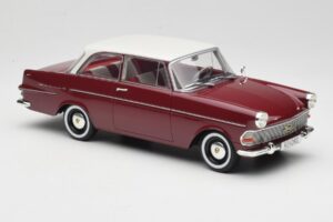 Opel Rekord P2 Tmavo Červený & Biely BoS Models 1:18 BOS415 Živica – obrázok 4 z 6