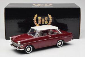Opel Rekord P2 Tmavo Červený & Biely BoS Models 1:18 BOS415 Živica – obrázok 6 z 6