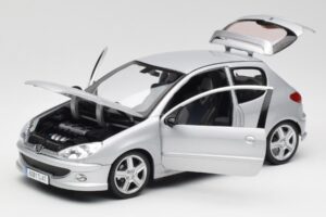 Peugeot 206 RC Aluminium Strieborný Norev 1:18 184726 Kov – obrázok 2 z 8