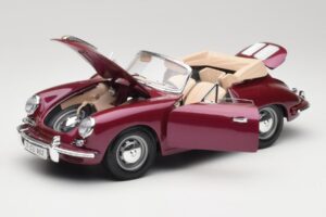 Porsche 356B Kabriolet Baklažán Bburago 1:18 3021-M4 Kov – obrázok 2 z 8