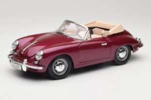 Porsche 356B Kabriolet Baklažán Bburago 1:18 3021-M4 Kov