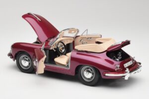 Porsche 356B Kabriolet Baklažán Bburago 1:18 3021-M4 Kov – obrázok 5 z 8