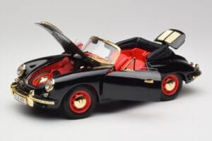 Porsche 356B Kabriolet Čierny Bburago 1:18 3031D Kov – obrázok 2 z 8