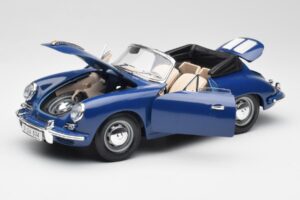 Porsche 356B Kabriolet Modrý Bburago 1:18 3051 Kov – obrázok 2 z 8