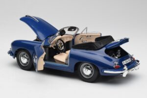 Porsche 356B Kabriolet Modrý Bburago 1:18 3051 Kov – obrázok 5 z 8