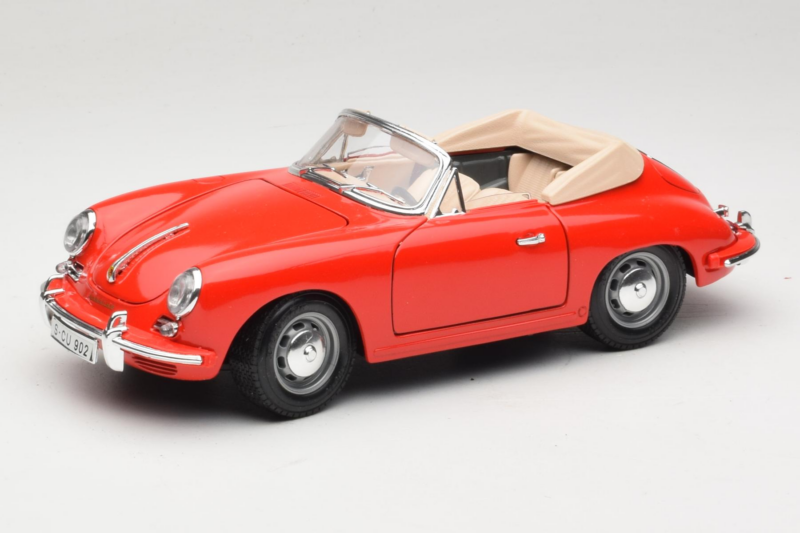 Porsche 356B Kabriolet Červený Tchibo 1:18 45703 Kov