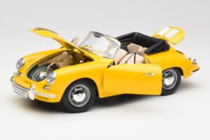 Porsche 356B Kabriolet Žltý Bburago 1:18 3031 Kov – obrázok 2 z 8