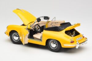 Porsche 356B Kabriolet Žltý Bburago 1:18 3031 Kov – obrázok 5 z 8