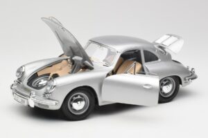 Porsche 356B Strieborný Bburago 1:18 3021-M1 Kov – obrázok 2 z 8