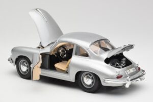 Porsche 356B Strieborný Bburago 1:18 3021-M1 Kov – obrázok 5 z 8