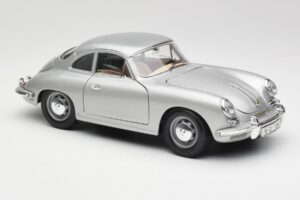 Porsche 356B Strieborný Bburago 1:18 3021-M1 Kov – obrázok 6 z 8