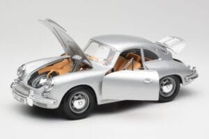 Porsche 356B Strieborný & Hnedý Interiér Bburago 1:18 3021-M2 Kov – obrázok 2 z 8
