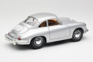 Porsche 356B Strieborný & Hnedý Interiér Bburago 1:18 3021-M2 Kov – obrázok 3 z 8