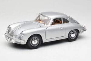 Porsche 356B Strieborný & Hnedý Interiér Bburago 1:18 3021-M2 Kov