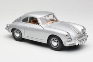 Porsche 356B Strieborný & Hnedý Interiér Bburago 1:18 3021-M2 Kov – obrázok 6 z 8