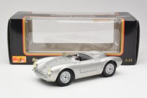 Porsche 550 A Spyder Strieborný Maisto 1:18 50314 Kov – obrázok 8 z 8