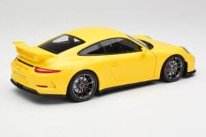 Porsche 911 991 GT3 Racing Žltý & Strieborné Kolesá Minichamps 1:18 110062722 Kov – obrázok 3 z 8
