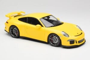 Porsche 911 991 GT3 Racing Žltý & Strieborné Kolesá Minichamps 1:18 110062722 Kov – obrázok 6 z 8