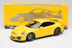 Porsche 911 991 GT3 Racing Žltý & Strieborné Kolesá Minichamps 1:18 110062722 Kov – obrázok 8 z 8
