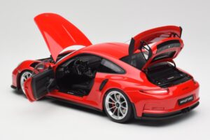 Porsche 911 991 GT3 RS Guards Červený Strieborné Kolesá AUTOart 1:18 78165 Kov – obrázok 5 z 8