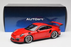 Porsche 911 991 GT3 RS Guards Červený Strieborné Kolesá AUTOart 1:18 78165 Kov – obrázok 8 z 8