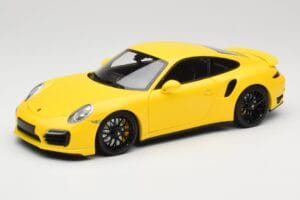 Porsche 911 991 Turbo S Žltý S Čiernymi Kolesami Minichamps 1:18 110062321 Kov