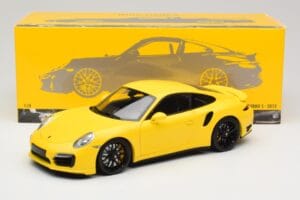 Porsche 911 991 Turbo S Žltý S Čiernymi Kolesami Minichamps 1:18 110062321 Kov – obrázok 8 z 8
