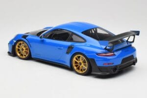 Porsche 911 991.2 GT2 RS Modrý so Zlatými Kolesami Minichamps 1:18 155068302 Kov – obrázok 5 z 6