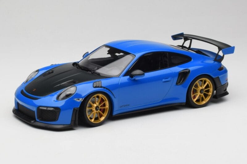 Porsche 911 991.2 GT2 RS Modrý so Zlatými Kolesami Minichamps 1:18 155068302 Kov