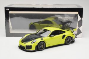 Porsche 911 991.2 GT2 RS Limetkovo Zelený so Striebornými Kolesami Minichamps 1:18 155068309 Kov – obrázok 6 z 6