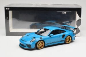 Porsche 911 991.2 GT3 RS Modrý so Zlatými Kolesami Minichamps 1:18 155068222 Kov – obrázok 6 z 6