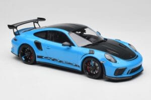 Porsche 911 991.2 GT3 RS Miami Modrý Weissach Package & Čierne Magnéziové Kolesá Minichamps 1:18 153068231 Kov – obrázok 4 z 6