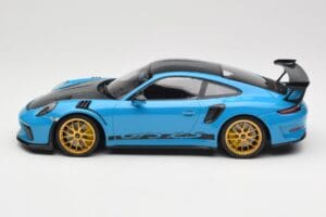 Porsche 911 991.2 GT3 RS Weissach Package Shark Blue Wording Zlaté Magnéziumové Ráfiky Minichamps 1:18 153068237 Kov – obrázok 3 z 6