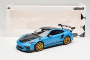 Porsche 911 991.2 GT3 RS Weissach Package Shark Blue Wording Zlaté Magnéziumové Ráfiky Minichamps 1:18 153068237 Kov – obrázok 6 z 6