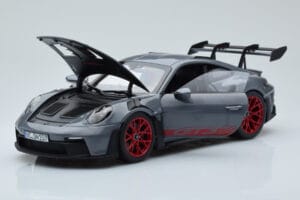 Porsche 911 992 GT3 RS Arctic Šedý Pyro Červený Norev 1:18 187350 Kov – obrázok 2 z 8