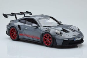 Porsche 911 992 GT3 RS Arctic Šedý Pyro Červený Norev 1:18 187350 Kov – obrázok 6 z 8