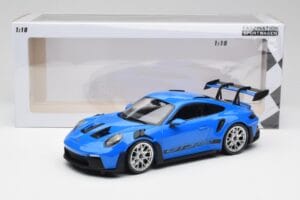 Porsche 911 992 GT3 RS Modrý & Strieborné Kolesá & Čierny Dekor Minichamps 1:18 153062234 Kov – obrázok 6 z 6