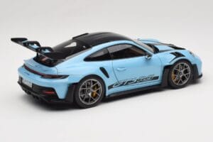 Porsche 911 992 GT3 RS Weissach Pack Gulf Blue Norev 1:18 187367 Kov – obrázok 3 z 8