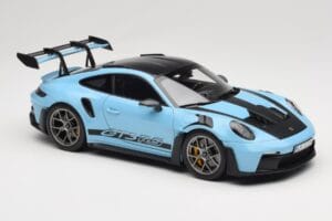 Porsche 911 992 GT3 RS Weissach Pack Gulf Blue Norev 1:18 187367 Kov – obrázok 6 z 8