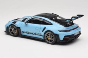 Porsche 911 992 GT3 RS Weissach Pack Gulf Blue Norev 1:18 187367 Kov – obrázok 7 z 8