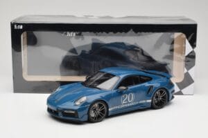 Porsche 911 992 Turbo S Sport Design Package Gentian Blue Metallic Minichamps 1:18 155069170 Kov – obrázok 6 z 6