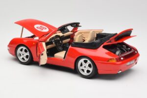 Porsche 911 993 Carrera Kabriolet Červený Bburago 1:18 3090 Kov – obrázok 5 z 8